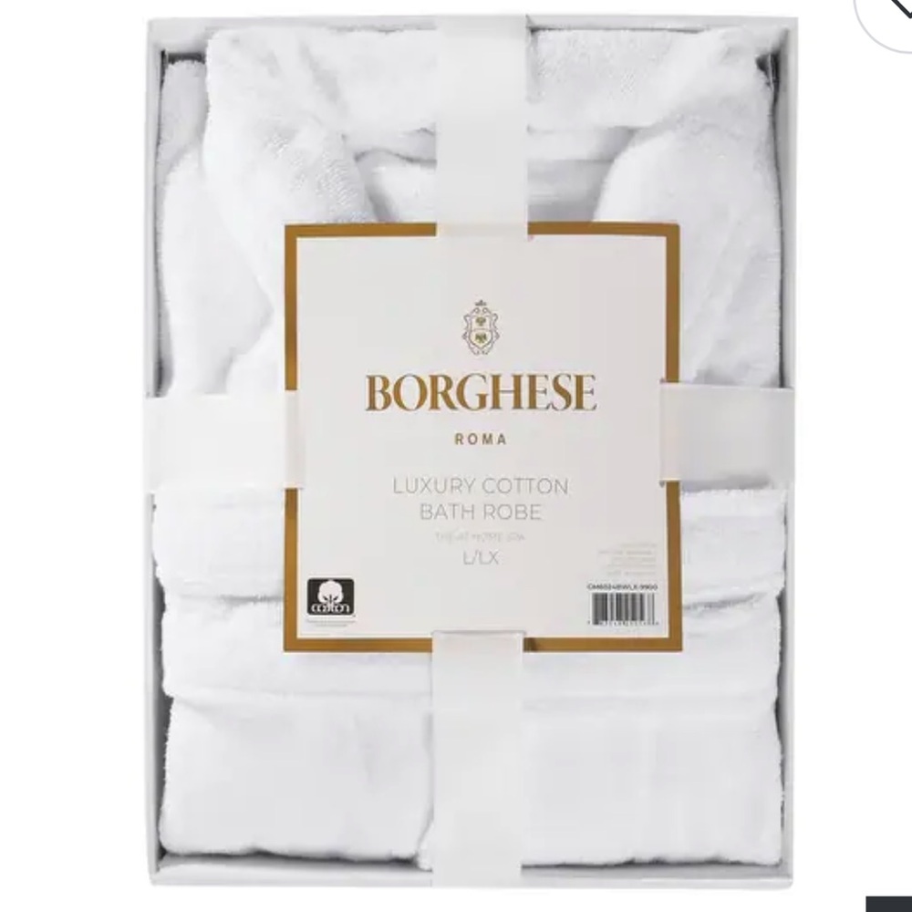 Borghese Roma Luxe Cotton Zero Twist Bath Robe in Gift Box - Picture 2 of 3